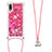 Silikon Hülle Handyhülle Gummi Schutzhülle Flexible Tasche Bling-Bling mit Schlüsselband Lanyard S03 für Samsung Galaxy A02