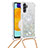 Silikon Hülle Handyhülle Gummi Schutzhülle Flexible Tasche Bling-Bling mit Schlüsselband Lanyard S03 für Samsung Galaxy A04s