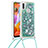Silikon Hülle Handyhülle Gummi Schutzhülle Flexible Tasche Bling-Bling mit Schlüsselband Lanyard S03 für Samsung Galaxy A11 Grün