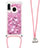 Silikon Hülle Handyhülle Gummi Schutzhülle Flexible Tasche Bling-Bling mit Schlüsselband Lanyard S03 für Samsung Galaxy A20e