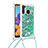 Silikon Hülle Handyhülle Gummi Schutzhülle Flexible Tasche Bling-Bling mit Schlüsselband Lanyard S03 für Samsung Galaxy A21