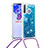 Silikon Hülle Handyhülle Gummi Schutzhülle Flexible Tasche Bling-Bling mit Schlüsselband Lanyard S03 für Samsung Galaxy A21 European