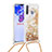 Silikon Hülle Handyhülle Gummi Schutzhülle Flexible Tasche Bling-Bling mit Schlüsselband Lanyard S03 für Samsung Galaxy A21 European Gold