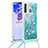 Silikon Hülle Handyhülle Gummi Schutzhülle Flexible Tasche Bling-Bling mit Schlüsselband Lanyard S03 für Samsung Galaxy A21 European Grün