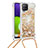 Silikon Hülle Handyhülle Gummi Schutzhülle Flexible Tasche Bling-Bling mit Schlüsselband Lanyard S03 für Samsung Galaxy A22 4G