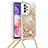 Silikon Hülle Handyhülle Gummi Schutzhülle Flexible Tasche Bling-Bling mit Schlüsselband Lanyard S03 für Samsung Galaxy A23 4G