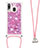 Silikon Hülle Handyhülle Gummi Schutzhülle Flexible Tasche Bling-Bling mit Schlüsselband Lanyard S03 für Samsung Galaxy A40