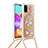 Silikon Hülle Handyhülle Gummi Schutzhülle Flexible Tasche Bling-Bling mit Schlüsselband Lanyard S03 für Samsung Galaxy A41