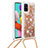 Silikon Hülle Handyhülle Gummi Schutzhülle Flexible Tasche Bling-Bling mit Schlüsselband Lanyard S03 für Samsung Galaxy A51 4G