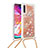 Silikon Hülle Handyhülle Gummi Schutzhülle Flexible Tasche Bling-Bling mit Schlüsselband Lanyard S03 für Samsung Galaxy A70