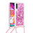 Silikon Hülle Handyhülle Gummi Schutzhülle Flexible Tasche Bling-Bling mit Schlüsselband Lanyard S03 für Samsung Galaxy A70S