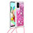 Silikon Hülle Handyhülle Gummi Schutzhülle Flexible Tasche Bling-Bling mit Schlüsselband Lanyard S03 für Samsung Galaxy A71 4G A715