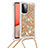 Silikon Hülle Handyhülle Gummi Schutzhülle Flexible Tasche Bling-Bling mit Schlüsselband Lanyard S03 für Samsung Galaxy A72 4G