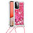 Silikon Hülle Handyhülle Gummi Schutzhülle Flexible Tasche Bling-Bling mit Schlüsselband Lanyard S03 für Samsung Galaxy A72 4G