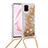 Silikon Hülle Handyhülle Gummi Schutzhülle Flexible Tasche Bling-Bling mit Schlüsselband Lanyard S03 für Samsung Galaxy A81