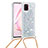 Silikon Hülle Handyhülle Gummi Schutzhülle Flexible Tasche Bling-Bling mit Schlüsselband Lanyard S03 für Samsung Galaxy A81