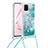 Silikon Hülle Handyhülle Gummi Schutzhülle Flexible Tasche Bling-Bling mit Schlüsselband Lanyard S03 für Samsung Galaxy A81 Grün