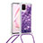 Silikon Hülle Handyhülle Gummi Schutzhülle Flexible Tasche Bling-Bling mit Schlüsselband Lanyard S03 für Samsung Galaxy A81 Violett