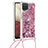 Silikon Hülle Handyhülle Gummi Schutzhülle Flexible Tasche Bling-Bling mit Schlüsselband Lanyard S03 für Samsung Galaxy F12
