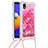 Silikon Hülle Handyhülle Gummi Schutzhülle Flexible Tasche Bling-Bling mit Schlüsselband Lanyard S03 für Samsung Galaxy M01 Core