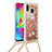 Silikon Hülle Handyhülle Gummi Schutzhülle Flexible Tasche Bling-Bling mit Schlüsselband Lanyard S03 für Samsung Galaxy M20