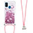 Silikon Hülle Handyhülle Gummi Schutzhülle Flexible Tasche Bling-Bling mit Schlüsselband Lanyard S03 für Samsung Galaxy M21