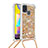 Silikon Hülle Handyhülle Gummi Schutzhülle Flexible Tasche Bling-Bling mit Schlüsselband Lanyard S03 für Samsung Galaxy M31 Gold