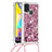 Silikon Hülle Handyhülle Gummi Schutzhülle Flexible Tasche Bling-Bling mit Schlüsselband Lanyard S03 für Samsung Galaxy M31 Prime Edition