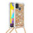 Silikon Hülle Handyhülle Gummi Schutzhülle Flexible Tasche Bling-Bling mit Schlüsselband Lanyard S03 für Samsung Galaxy M31 Prime Edition Gold