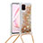 Silikon Hülle Handyhülle Gummi Schutzhülle Flexible Tasche Bling-Bling mit Schlüsselband Lanyard S03 für Samsung Galaxy M60s