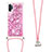 Silikon Hülle Handyhülle Gummi Schutzhülle Flexible Tasche Bling-Bling mit Schlüsselband Lanyard S03 für Samsung Galaxy Note 10 Plus 5G Pink