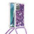 Silikon Hülle Handyhülle Gummi Schutzhülle Flexible Tasche Bling-Bling mit Schlüsselband Lanyard S03 für Samsung Galaxy Note 20 5G