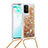 Silikon Hülle Handyhülle Gummi Schutzhülle Flexible Tasche Bling-Bling mit Schlüsselband Lanyard S03 für Samsung Galaxy S10 Lite Gold