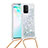 Silikon Hülle Handyhülle Gummi Schutzhülle Flexible Tasche Bling-Bling mit Schlüsselband Lanyard S03 für Samsung Galaxy S10 Lite Silber