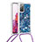 Silikon Hülle Handyhülle Gummi Schutzhülle Flexible Tasche Bling-Bling mit Schlüsselband Lanyard S03 für Samsung Galaxy S20 FE (2022) 5G Blau