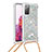 Silikon Hülle Handyhülle Gummi Schutzhülle Flexible Tasche Bling-Bling mit Schlüsselband Lanyard S03 für Samsung Galaxy S20 FE 4G