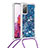 Silikon Hülle Handyhülle Gummi Schutzhülle Flexible Tasche Bling-Bling mit Schlüsselband Lanyard S03 für Samsung Galaxy S20 FE 5G Blau