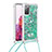 Silikon Hülle Handyhülle Gummi Schutzhülle Flexible Tasche Bling-Bling mit Schlüsselband Lanyard S03 für Samsung Galaxy S20 FE 5G Grün