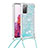 Silikon Hülle Handyhülle Gummi Schutzhülle Flexible Tasche Bling-Bling mit Schlüsselband Lanyard S03 für Samsung Galaxy S20 FE 5G Hellblau