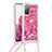 Silikon Hülle Handyhülle Gummi Schutzhülle Flexible Tasche Bling-Bling mit Schlüsselband Lanyard S03 für Samsung Galaxy S20 FE 5G Pink