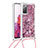 Silikon Hülle Handyhülle Gummi Schutzhülle Flexible Tasche Bling-Bling mit Schlüsselband Lanyard S03 für Samsung Galaxy S20 FE 5G Rot