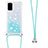 Silikon Hülle Handyhülle Gummi Schutzhülle Flexible Tasche Bling-Bling mit Schlüsselband Lanyard S03 für Samsung Galaxy S20 Hellblau