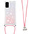 Silikon Hülle Handyhülle Gummi Schutzhülle Flexible Tasche Bling-Bling mit Schlüsselband Lanyard S03 für Samsung Galaxy S20 Rosa