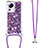 Silikon Hülle Handyhülle Gummi Schutzhülle Flexible Tasche Bling-Bling mit Schlüsselband Lanyard S03 für Xiaomi Civi 2 5G Violett