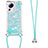 Silikon Hülle Handyhülle Gummi Schutzhülle Flexible Tasche Bling-Bling mit Schlüsselband Lanyard S03 für Xiaomi Mi 13 Lite 5G Hellblau
