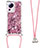 Silikon Hülle Handyhülle Gummi Schutzhülle Flexible Tasche Bling-Bling mit Schlüsselband Lanyard S03 für Xiaomi Mi 13 Lite 5G Helles Lila