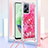 Silikon Hülle Handyhülle Gummi Schutzhülle Flexible Tasche Bling-Bling mit Schlüsselband Lanyard S03 für Xiaomi Poco X5 5G Pink