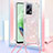 Silikon Hülle Handyhülle Gummi Schutzhülle Flexible Tasche Bling-Bling mit Schlüsselband Lanyard S03 für Xiaomi Redmi Note 12 5G Rosa