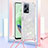 Silikon Hülle Handyhülle Gummi Schutzhülle Flexible Tasche Bling-Bling mit Schlüsselband Lanyard S03 für Xiaomi Redmi Note 12 5G Silber