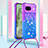 Silikon Hülle Handyhülle Gummi Schutzhülle Flexible Tasche Bling-Bling mit Schlüsselband Lanyard YB1 für Google Pixel 8a 5G Violett